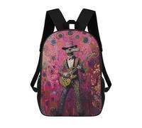 sinyumoney Lizard Rock Star Backpack with Pocket 3D Printed Backpacks, Travel Rucksacks Book Bags Kids School Bag 17inch