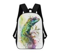 sinyumoney Lizard Watercolor School Backpack Water Resistant Computer Rucksack- Perfect for Travel, Work And Daily Use 17inch