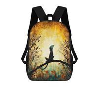 sinyumoney Lizards Golden Dawn Backpack Kids School Backpack School Bag 3D Printed Fashion School Bag for Boys Elementary And Middle School Student 17inch