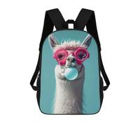 sinyumoney Llama Bubblegum Kids Backpacks,3D Personalized School Bookbags for Boys Girls Large Schoolbags Casual Daypack 17inch