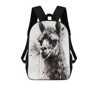 sinyumoney Llama Charm Watercolor Backpacks Kids 17inch School Backpack School Bag 3D Printed School Bag for Boys Elementary And Middle School Students