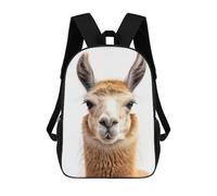 sinyumoney Llama Face 3D Printed School Backpack Casual Children's Backpacks 3D Printed School Bag for Boys Elementary And Middle 17inch