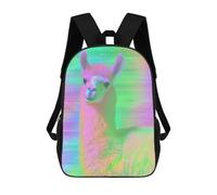 sinyumoney Llama in Neon Glow School Backpack Business Laptop Rucksack Bag Unisex Casual Daypack for Men/Women 17inch