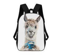 sinyumoney Llama Latte Backpacks 3D Printed Kids School Backpack Outdoor Casual Daypack Fashion Casual Children Backpacks Cute Travel Bags 17inch