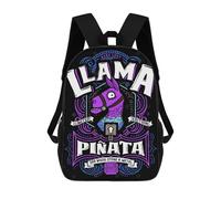sinyumoney Llama Pinata School Backpack School Secondary High School College Backpack Travel for Men, Women & Teenage Boys 17inch