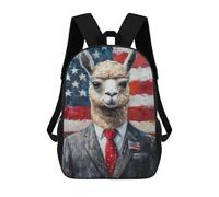 sinyumoney Llama President Art Print Backpack School Bag Daypacks Business Backpack Water Resistant Bookbag for Girls Boys Teenage 17inch