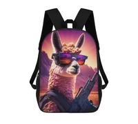sinyumoney Llama Soldier in Desert School Backpack 3D Printed School Bags Boys Girls Laptop Backpack for Kids/Students/Adults 17inch