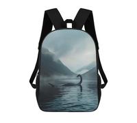 sinyumoney Loch Ness Monster in Lake Backpacks 3D Printed Kids School Backpack Outdoor Casual Daypack Fashion Casual Children Backpacks Cute Travel Bags 17inch