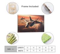 sinyumoney Lockheed Martin F22 Jets Art Work for Home Walls Wall Decor Ready to Hang for Bathroom Toilet Decor Large Canvas Wall Art for Living Room 12x18inch(30x45cm)