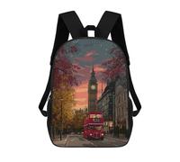 sinyumoney London Autumn Evening Scene School Backpack for Girls 17inch Casual Daypack Lightweight Rucksack Boy Girl Backpack for Middle School Students