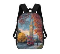 sinyumoney London Autumn Scene with Big Ben-1 School Backpack Fashion Stationery Backpack Waterproof Casual Daypacks for Camping Outdoor Adventures And Daily Travel 17inch