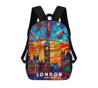 sinyumoney London Backpacks Children's Backpacks School Bag 3D Printed Children's School Backpack Fashion Travel Backpacks for Kids Elementary Middle School 17inch