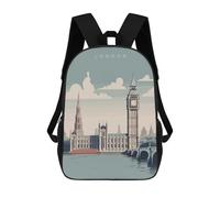 sinyumoney London Big Ben Travel Backpack School Water Resistant Travel Backpack Computer Bag for School/Work/Travel 17inch