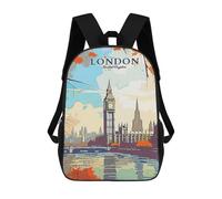 sinyumoney London Big Ben Travel Backpacks Kids Student Schoolbag,3D Printed Backpacks,Elementary And Middle School Students Backpacks for Boys Girls 17inch