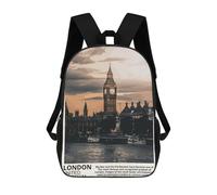 sinyumoney London City Backpack 3D Printed Kids School Backpack High Capacity Travel Backpacks Book Bags Kids Backpack 17inch