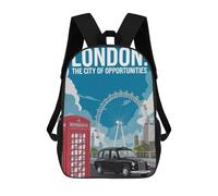 sinyumoney London City of Opportunities School Backpack Daypacks Business Backpack Water Resistant Bookbag - Perfect for Travel, Work And Daily Use 17inch
