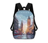 sinyumoney London Cityscape with Big Ben School Bag Bookbag 3D Printed Children's Backpacks for Kids Boy Girl Book Bags Kids School Bag Travel Rucksacks 17inch
