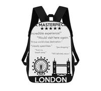 sinyumoney LONDON MASTERPIECE Children's School Backpack Fashion Casual Children's Backpacks 3D Printed School Bags Boy Large Backpack 17inch