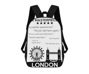 sinyumoney LONDON MASTERPIECE Children's School Backpack Fashion Casual Children's Backpacks 3D Printed School Bags Boy Large Backpack 17inch