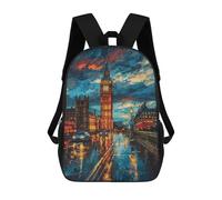 sinyumoney London Night Lights Reflections Backpack School Work Business College School for Men, Women & Teenage Boys 17inch