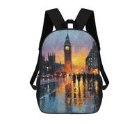 sinyumoney London Night Lights Reflections School Bags Rucksack Casual Daypacks School Work Travel Bag for Teenage Girls Boys Women Men 17inch
