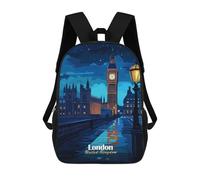 sinyumoney London Night View Kids Backpack, Backpack School Bag, Backpacks Kids School 3D Printed School Bags for Elementary And Middle School Students Teens Birthday Gift 17inch