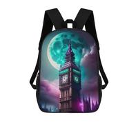 sinyumoney London Nights Big Ben's Glow School Backpack Rucksack Casual Daypacks School Work Travel Bag for Men, Women & Teenage Boys 17inch