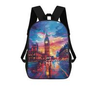 sinyumoney London Nights Vibrant Cityscape Backpack School Large School Backpack for Boys for Teenage Girls Boys Women Men 17inch