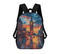 sinyumoney London Rainy Night Street Scene Backpack School Water Resistant Travel Backpack Computer Bag - Perfect for Travel, Work And Daily Use 17inch