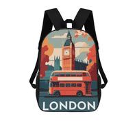 sinyumoney London School Backpack for Girls Backpack Water Repellent Casual Daypack Lightweight Rucksack Boy Girl School Backpack 17inch