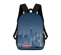 sinyumoney London Skyline Night School Backpack Work Laptop Backpack Rucksack Bag for Teenage Girls Boys Women Men 17inch