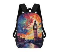 sinyumoney London Skyline with Big Ben School Backpack 3D Printed Children's 17inch Backpacks Bag Bookbag for Kids Boy Girl Book Bags Kids School Bag Travel Rucksacks