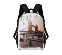 sinyumoney London Snow Children's Backpacks School Backpack 3D Printed Backpack for Kids Travel Rucksacks Book Bags Kids School Bag 17inch