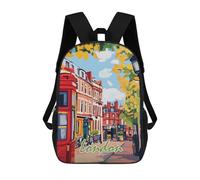 sinyumoney London Street Scene Children's Backpacks School Backpack 3D Printed Backpack for Kids Travel Rucksacks Book Bags Kids School Bag 17inch