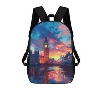 sinyumoney London Sunset Skyline School Backpack Business Durable Laptop Bag for Camping Outdoor Adventures And Daily Travel 17inch