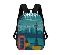 sinyumoney London Travel School Backpack for Girls Backpack Water Repellent Casual Daypack Lightweight Rucksack Boy Girl School Backpack 17inch