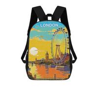 sinyumoney London United Kingdom Children's Backpacks School Backpack 3D Printed Backpack for Kids Travel Rucksacks Book Bags Kids School Bag 17inch