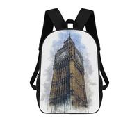 sinyumoney London's Big Ben Clock Tower School Bags Work Laptop Backpack Rucksack Bag for Campus Outdoor Travel Sports 17inch
