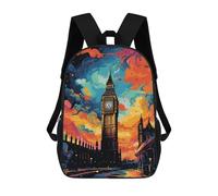 sinyumoney London's Vibrant Skyline -1 School Backpack Large School Backpack for Boys for Campus Outdoor Travel Sports 17inch