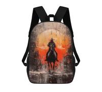 sinyumoney Lone Cavalier Backpack School Bag Lightweight Schoolbag Dayback Bookbag College for Men/Women 17inch