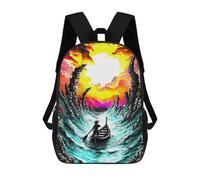 sinyumoney Lone Voyager - Surreal Stormy Sea Fantasy Art Backpack School Rucksack Casual Daypacks School Work Travel Bag for Girl, Teen Girls 17inch