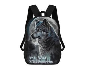 sinyumoney Lone Wolf in The Shadows Backpack School Rucksack Casual Daypacks School Work Travel Bag for Girl, Teen Girls 17inch