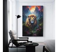 sinyumoney Lonely Lion Bedroom Wall Art Home Office Kitchen Gallery Corridor Bathroom Wall Decor Ready To Hang Bedroom Canvas 20x30inch(50x75cm)