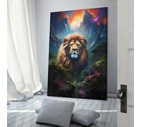 sinyumoney Lonely Lion Canvas Artwork for Wall for Living Room Bedroom Kitchen Hallway Stairs Modern Wall Art 20x30inch(50x75cm)