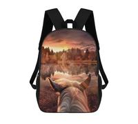 sinyumoney Long Lonesome Ride Backpacks 3D Printed 17inch Kids School Backpack Outdoor Casual Daypack Casual Travel Bags for Middle School Students
