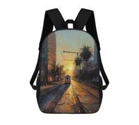 sinyumoney Los Angeles Charm USA Children's Backpacks School Backpack 3D Printed Backpack for Kids Travel Rucksacks Book Bags Kids School Bag 17inch