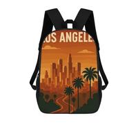sinyumoney Los Angeles Travel Backpacks Kids School Backpack School Bag 3D Printed School Bag for Boys Elementary And Middle School Students 17inch