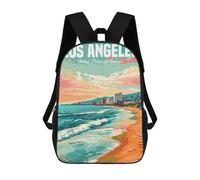 sinyumoney Los Angeles USA Backpacks Kids School Backpack School Bag 3D Printed School Bag for Boys Elementary And Middle School Students 17inch