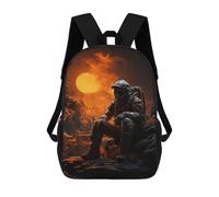 sinyumoney Lost Astronaut 3D Printed Children's School Backpack for Kids High Capacity Travel Rucksacks Book Bags Kids School Bag Back Pack 17inch