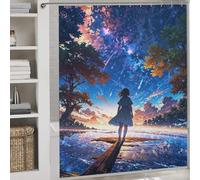 sinyumoney Lost in The Landscape Shower Curtains Set with 12 Hooks 100% Polyester Fabric Washable Shower Curtains Mould Proof for Bathtub Shower Stall 69.69x70.87Inch（177x180cm）